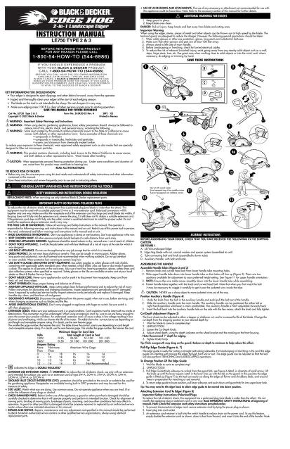 Black & Decker EDGE HOG LE750 user manual : Free Download, Borrow, and  Streaming : Internet Archive