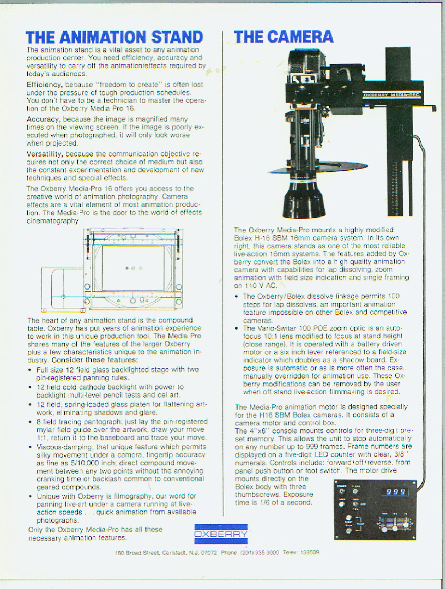 Oxberry Media Pro 16mm Animation Stand Technical Manual : Free Download,  Borrow, and Streaming : Internet Archive